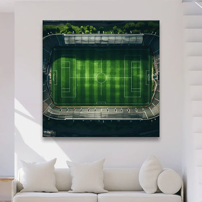 Leinwandbild Fußball Stadion Quadrat