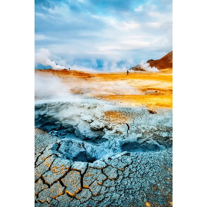 Alugebürstet Geysir Island Hochformat