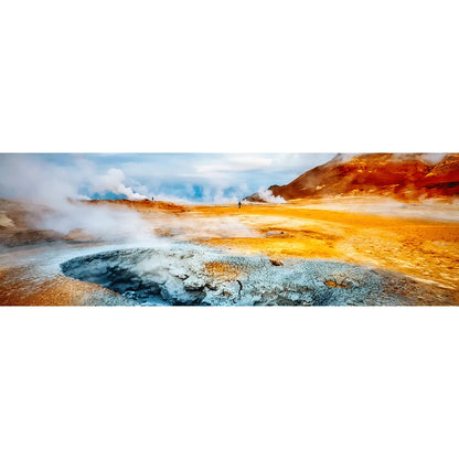 LED Bild Geysir Island Panorama Quer