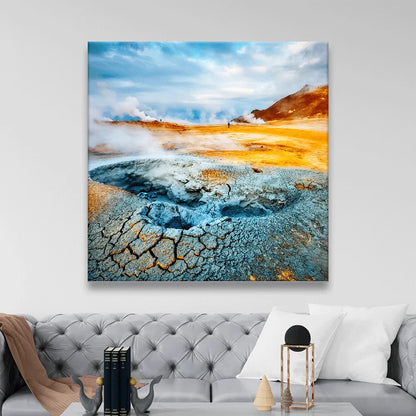 Acrylbild Geysir Island Quadrat