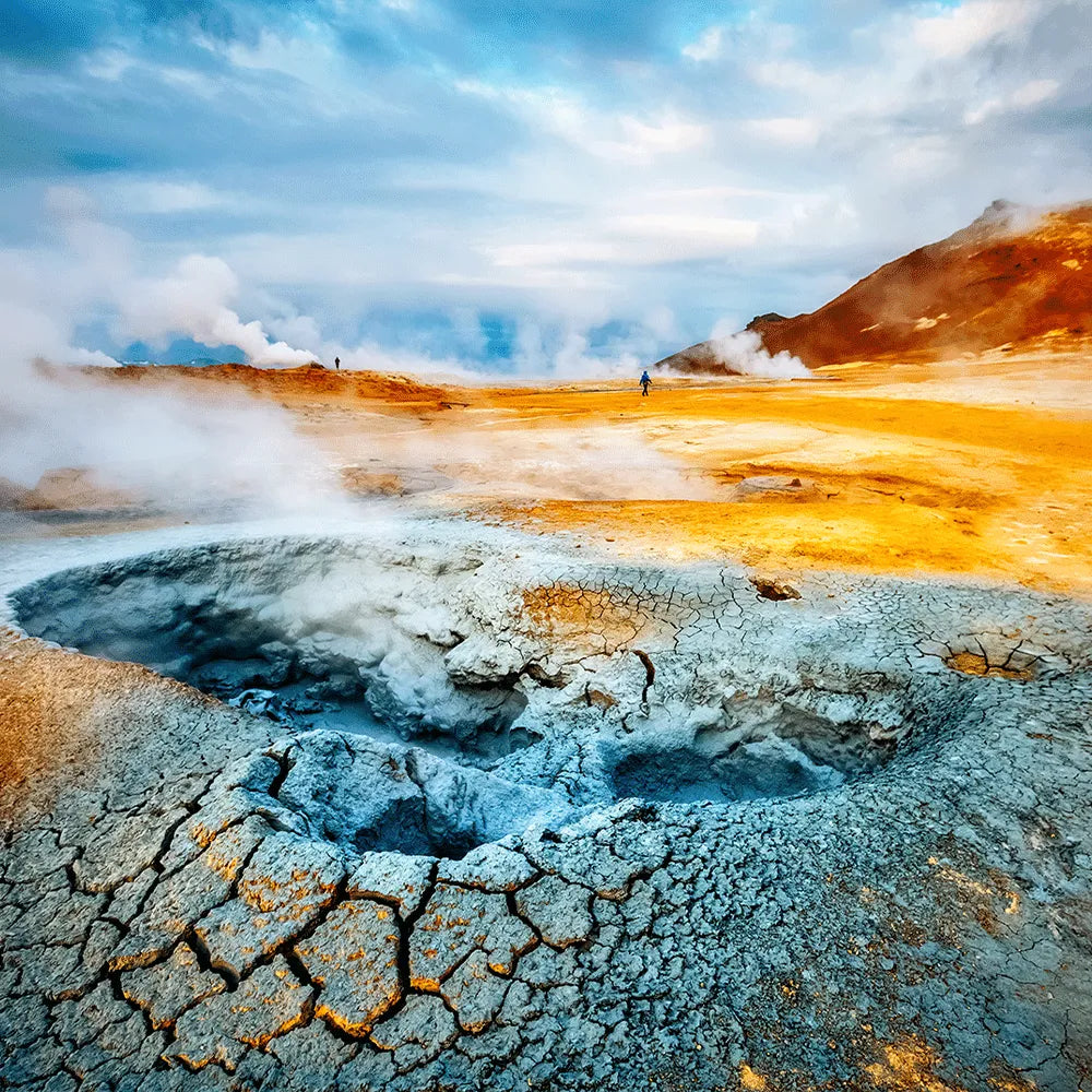 LED Bild Geysir Island Quadrat