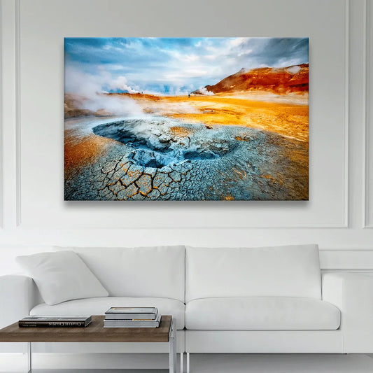 LED Bild Geysir Island Querformat