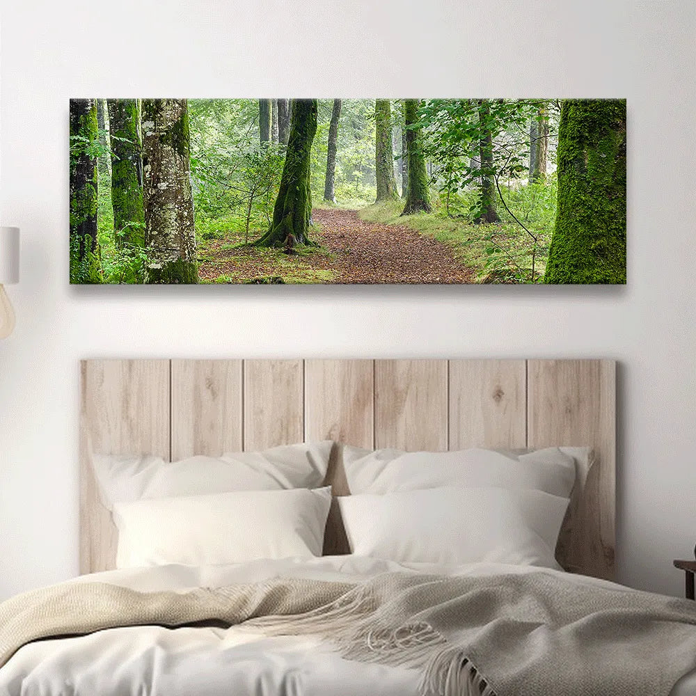 Acrylbild grüner Wald Panorama Quer