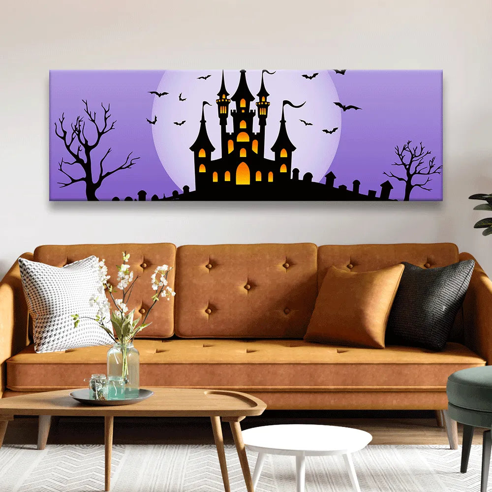 Acrylbild gruseliges Schloss Panorama Quer