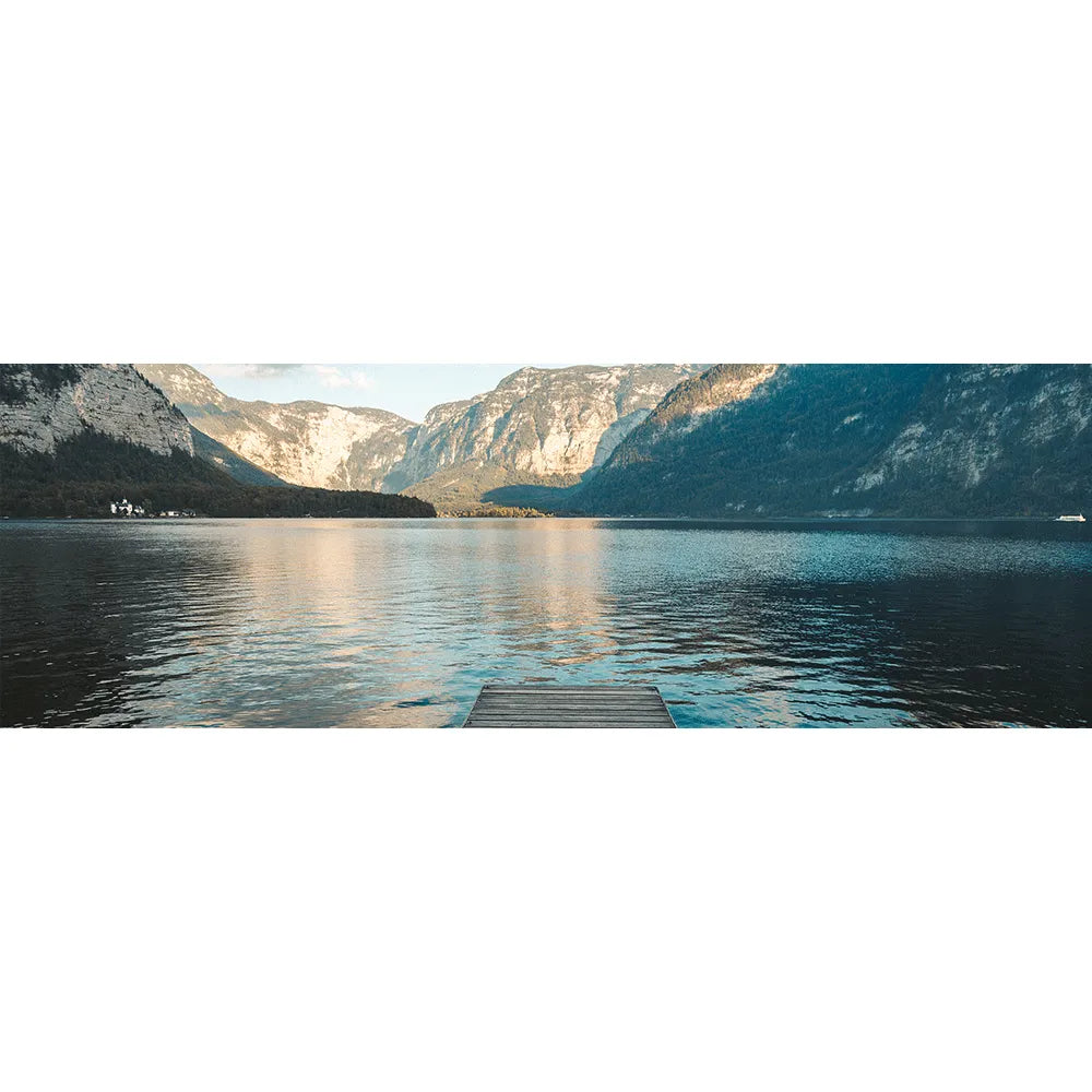 Wechselbild Hallstättersee in Österreich Panorama Quer