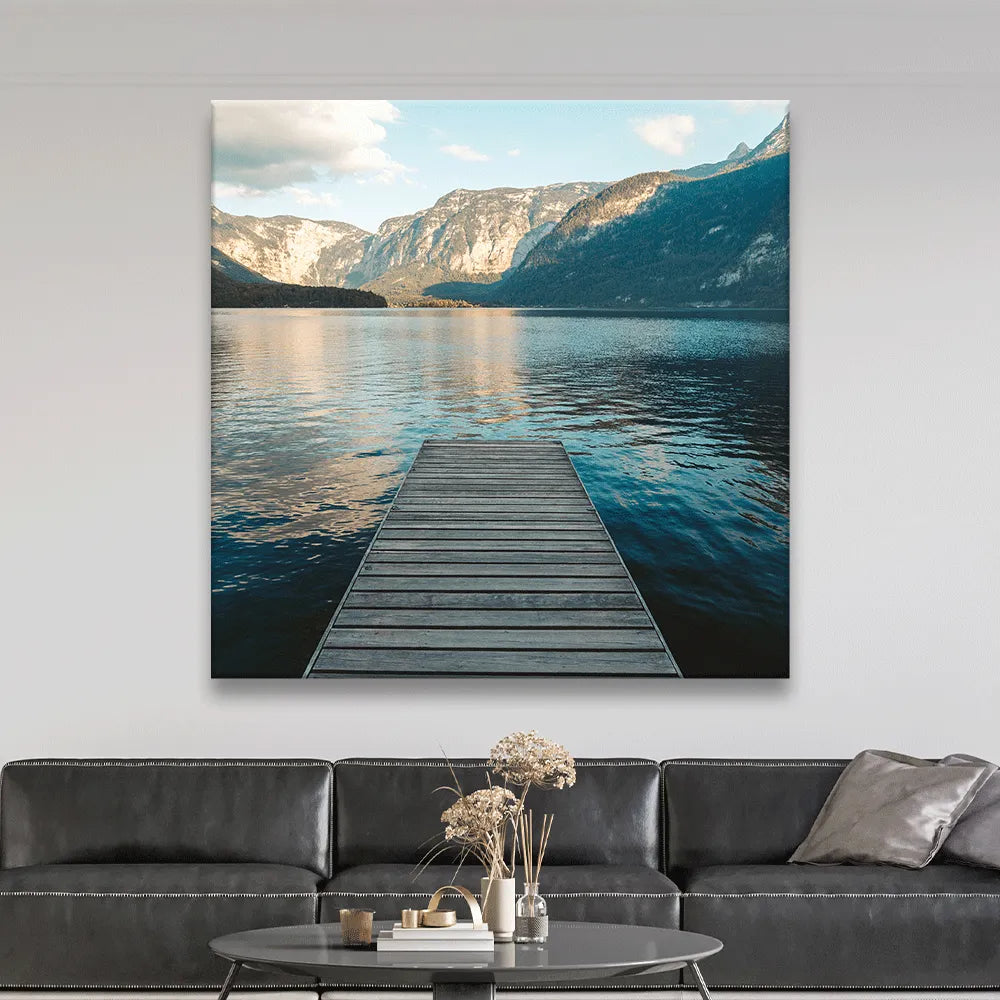 Aludibondbild Hallstättersee in Österreich Quadrat