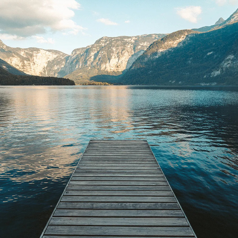 Wechselbild Hallstättersee in Österreich Quadrat