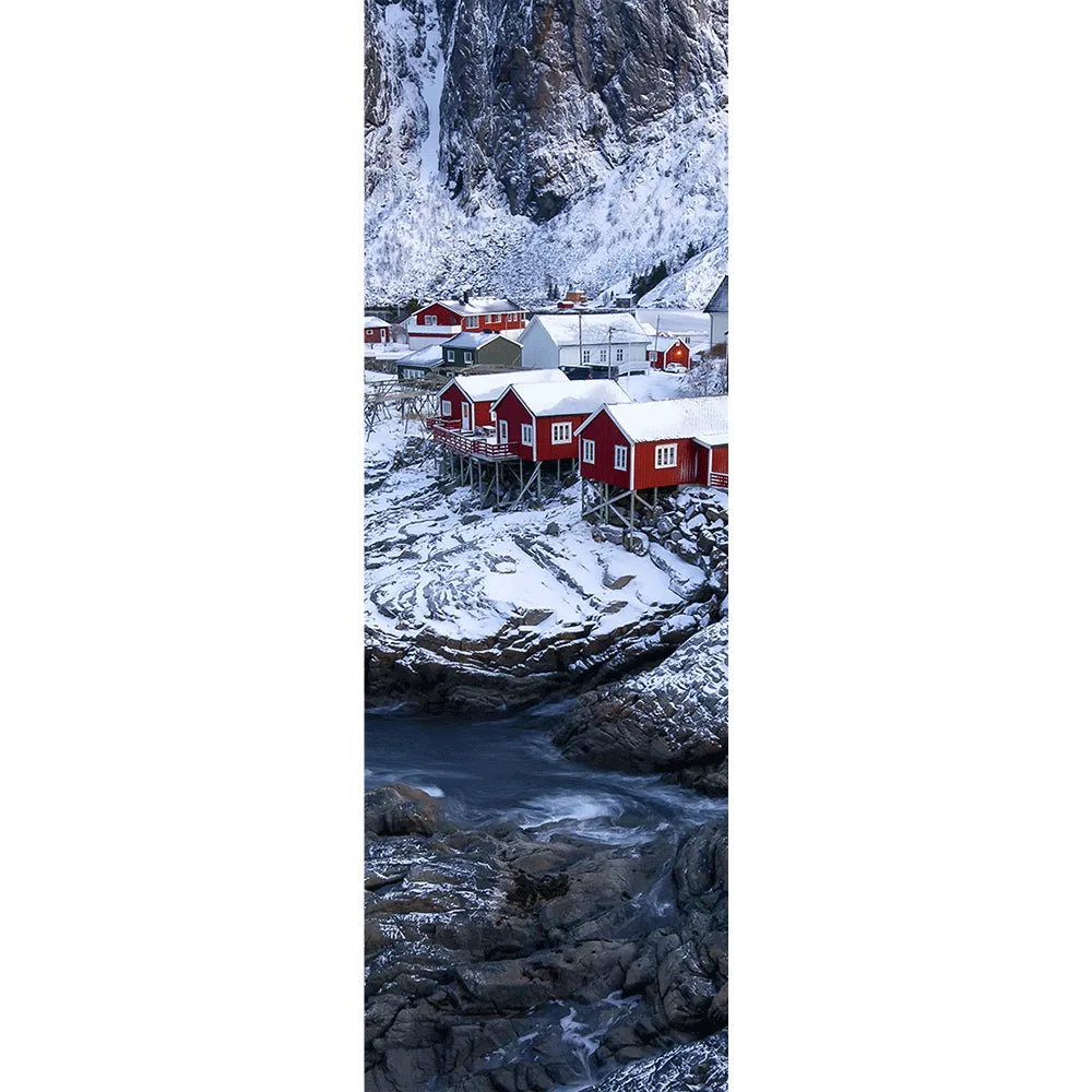 LED Bild Hamnoy Winter Panorama Hoch