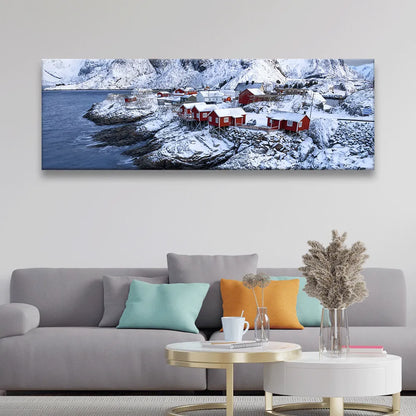 Poster Hamnoy Winter Panorama Quer