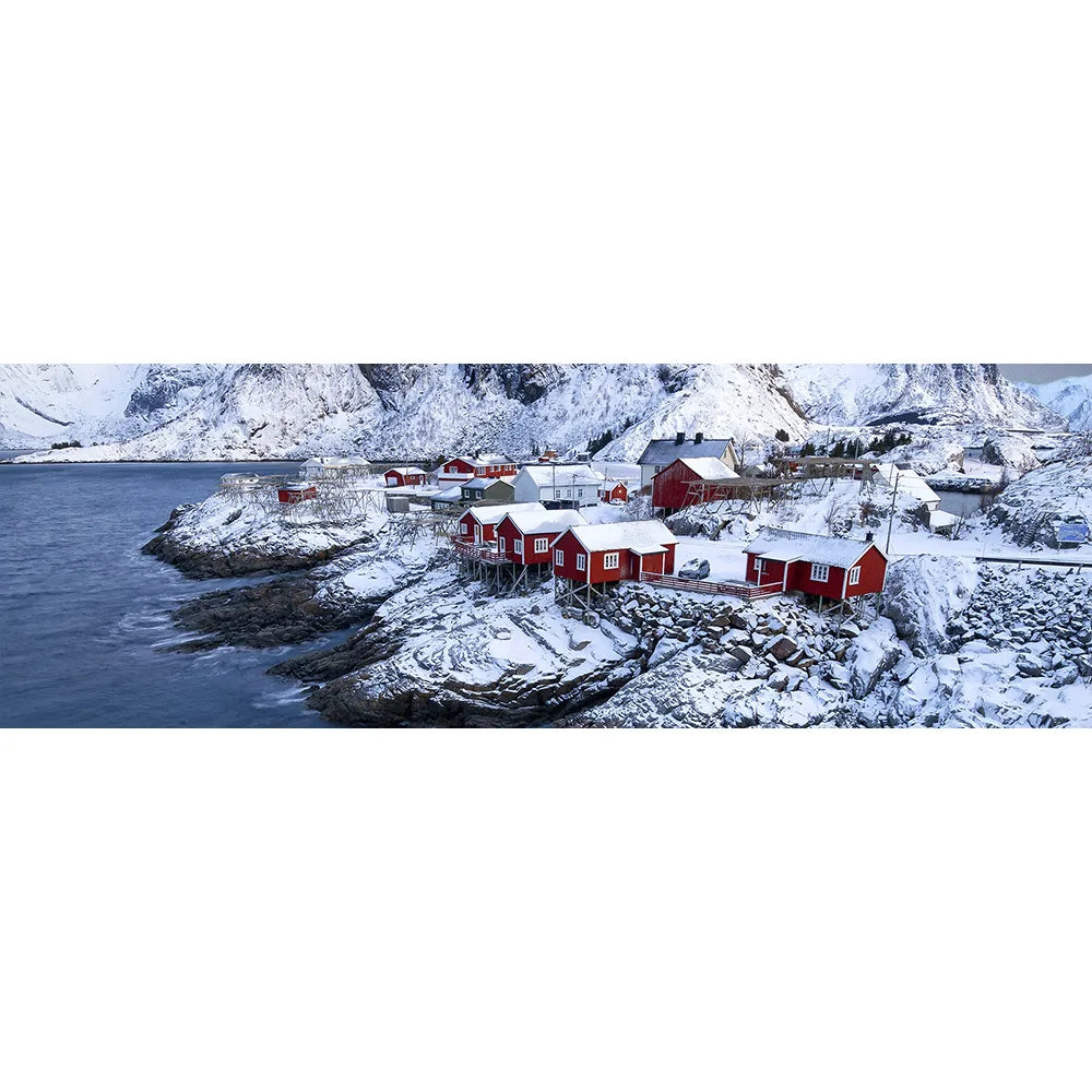 Wechselbild Hamnoy Winter Panorama Quer