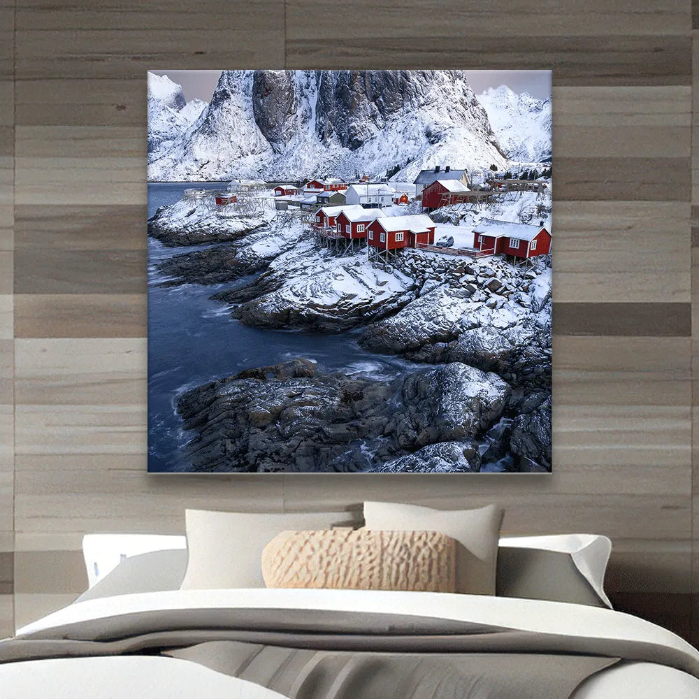 Poster Hamnoy Winter Quadrat