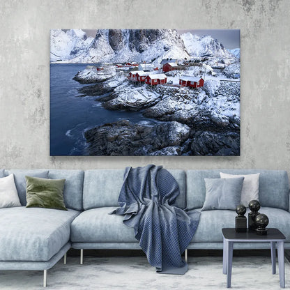 LED Bild Hamnoy Winter Querformat