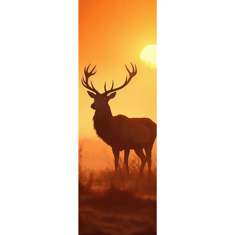 LED Bild Hirsch im Sonnenuntergang Panorama Hoch