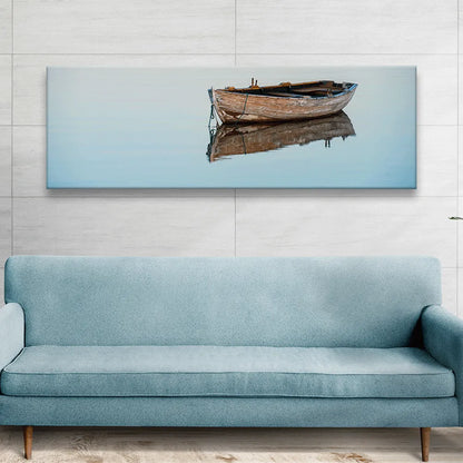 Poster Holzboot Panorama Quer