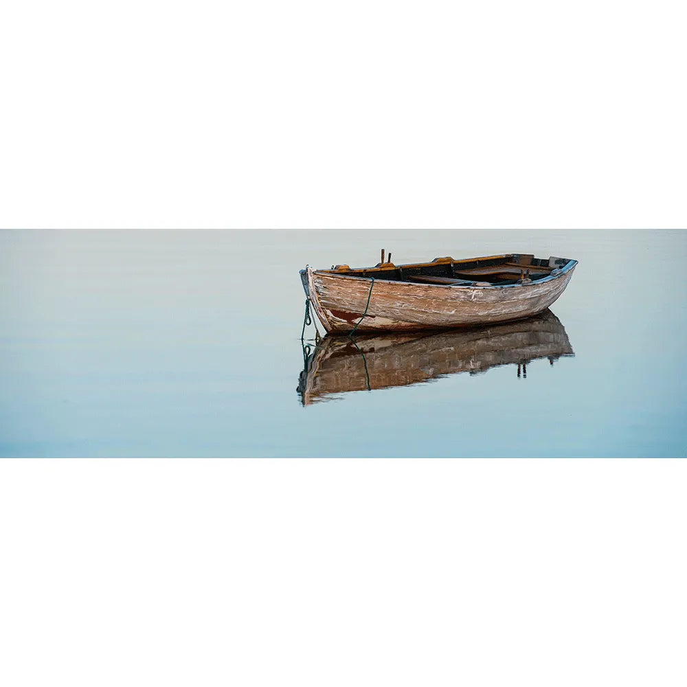 Poster Holzboot Panorama Quer