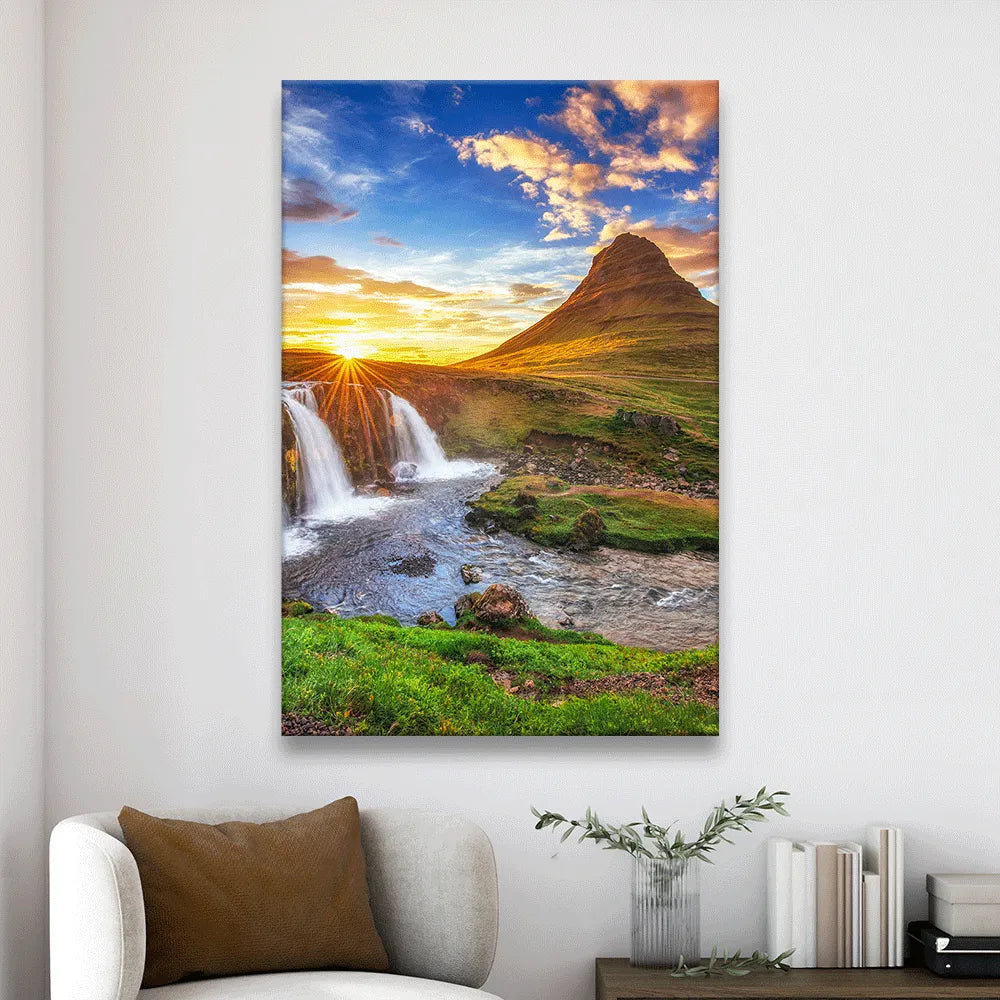 LED Bild Kirkjufell Island Hochformat