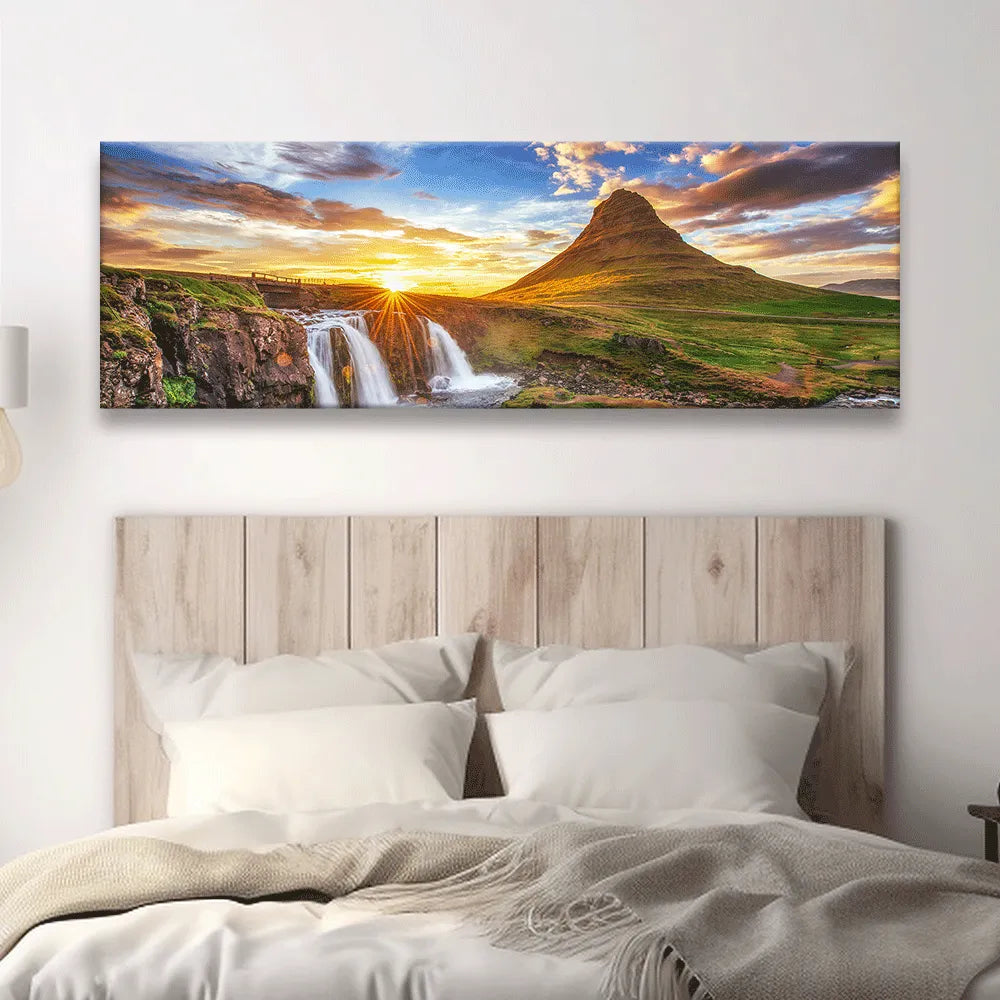 Acrylbild Kirkjufell Island Panorama Quer