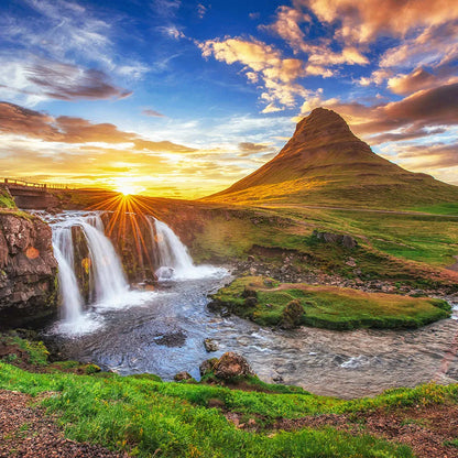 Aludibondbild Kirkjufell Island Quadrat