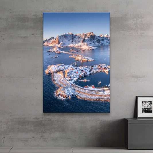 Poster Lofoten im Winter Hochformat