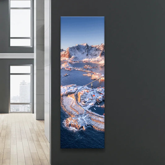 Poster Lofoten im Winter Panorama Hoch