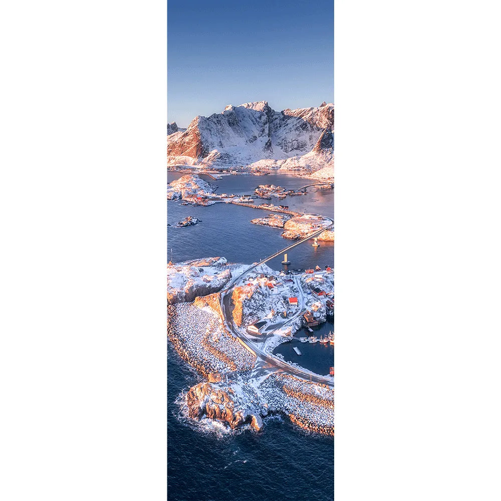 Leinwandbild Lofoten im Winter Panorama Hoch