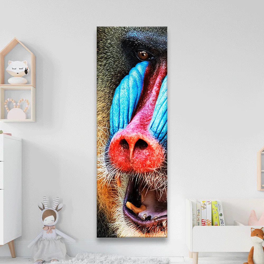 Leinwandbild Mandrill Panorama Hoch