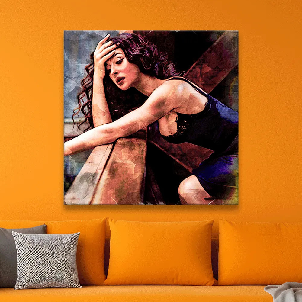 LED Bild Monica Bellucci Quadrat