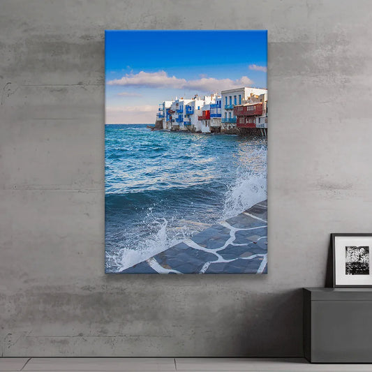 Poster Mykonos Strand Hochformat