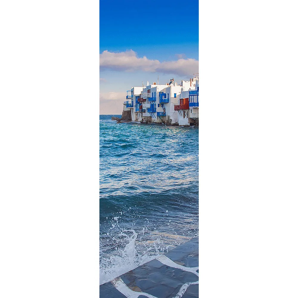 Leinwandbild Mykonos Strand Panorama Hoch