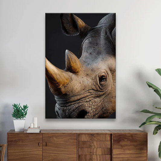 Acrylbild Nashorn Hochformat