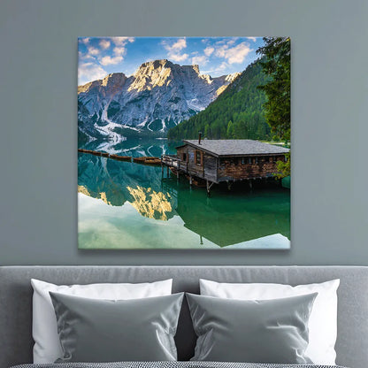 Aludibondbild Pragser Wildsee Quadrat