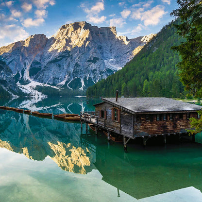 Wechselbild Pragser Wildsee Quadrat