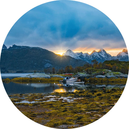 Alugebürstet Sonnenaufgang Lofoten Kreis