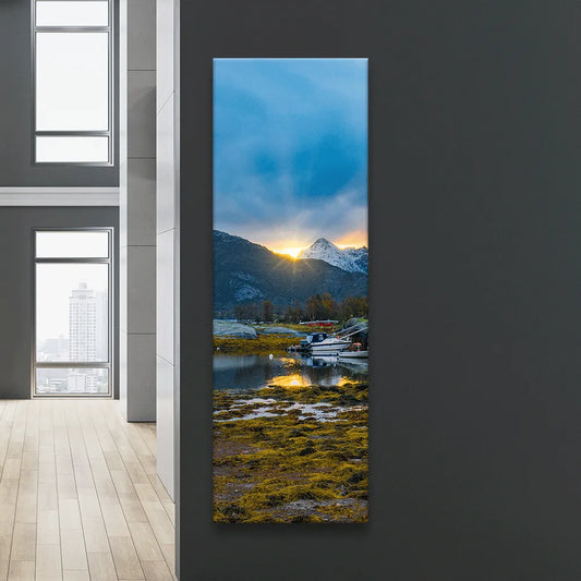 Poster Sonnenaufgang Lofoten Panorama Hoch