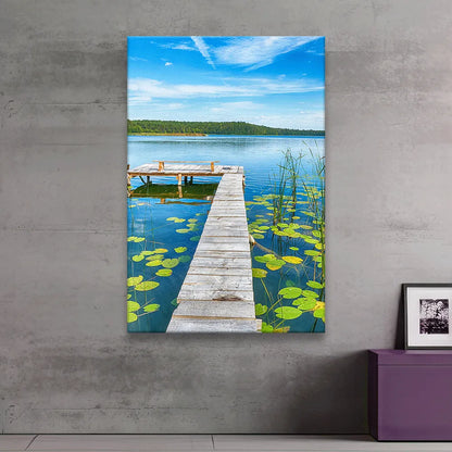 Poster Steg im Wasser Hochformat