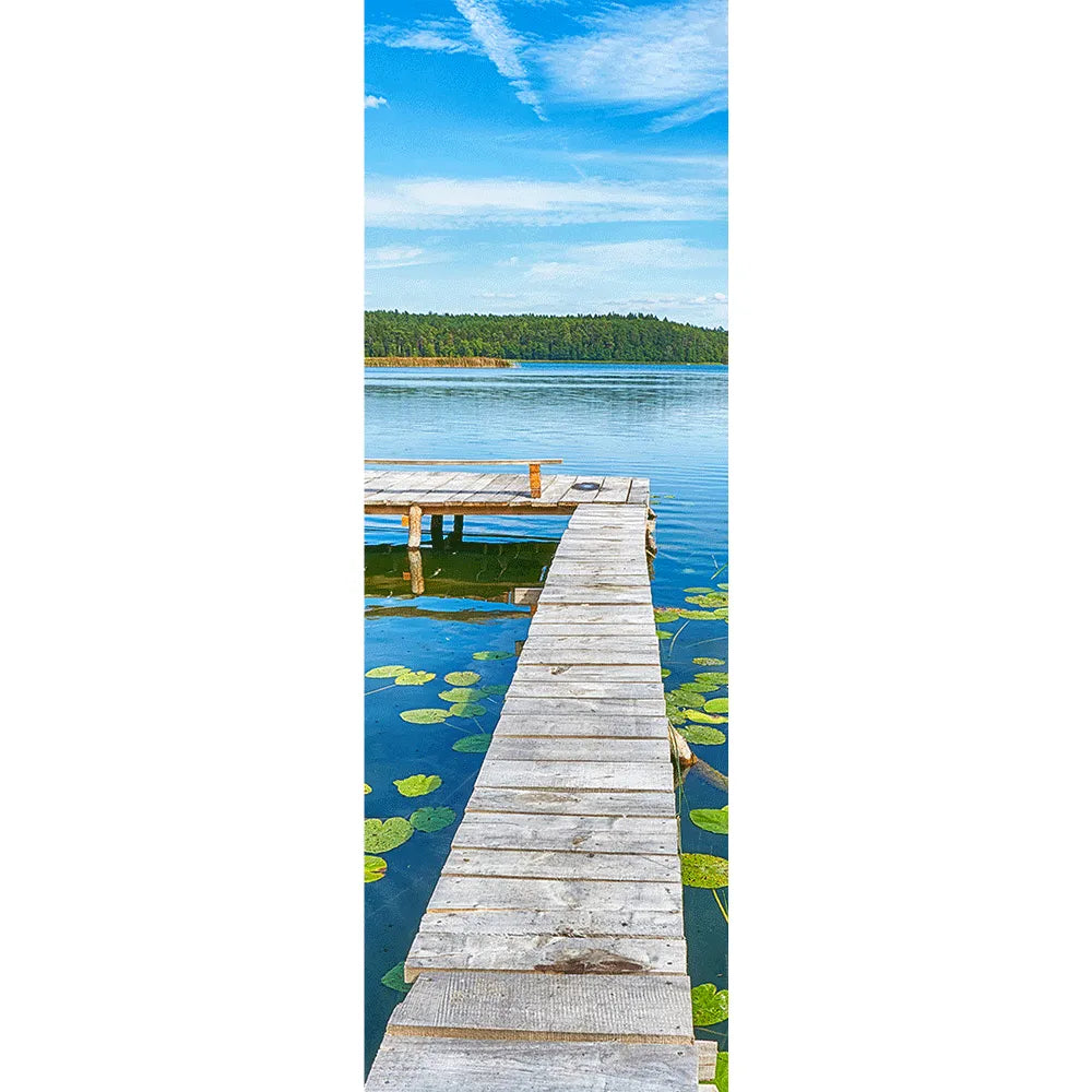 Alugebürstet Steg im Wasser Panorama Hoch