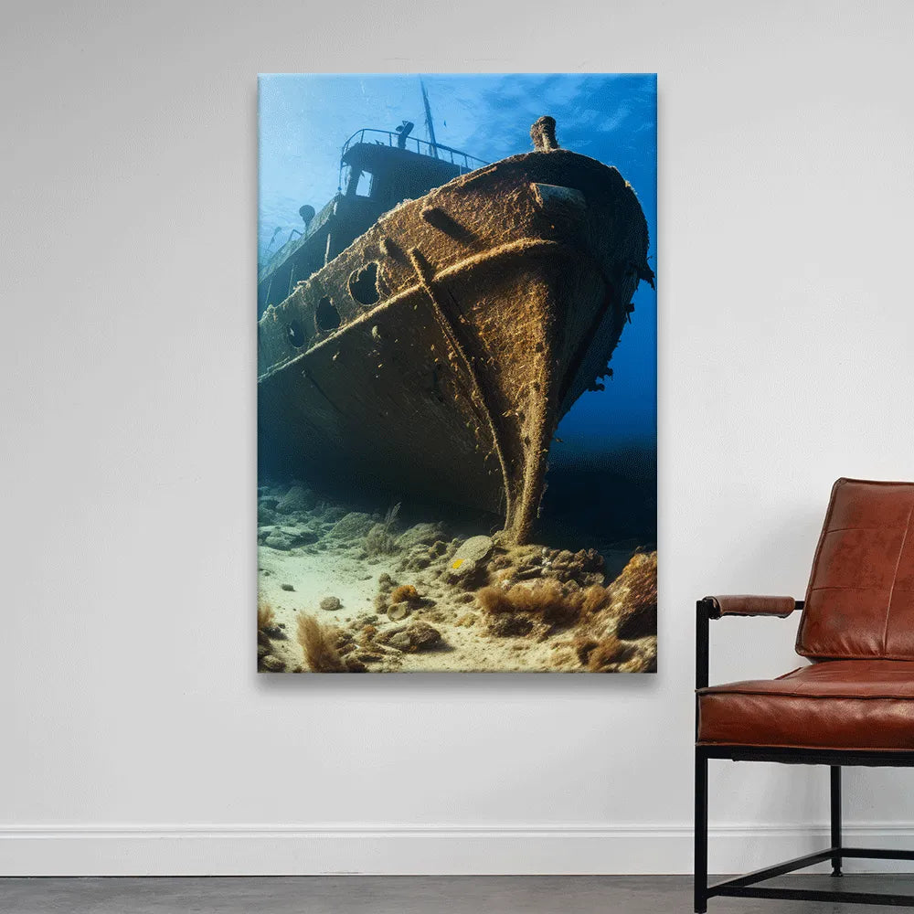 Poster versunkenes Schiff Hochformat