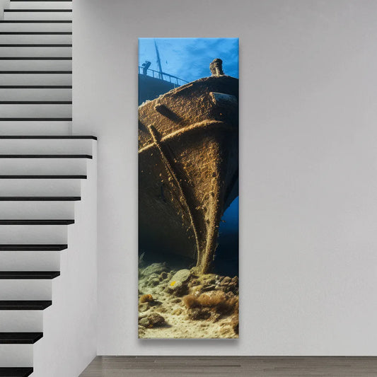 Poster versunkenes Schiff Panorama Hoch