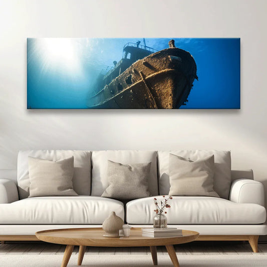 Poster versunkenes Schiff Panorama Quer