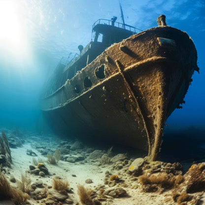 Spannrahmen versunkenes Schiff Quadrat